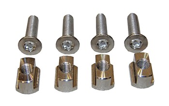 Project 5 Foil Track Brass Nut Nutenstein Hoch & Screw Set (4 Stück)